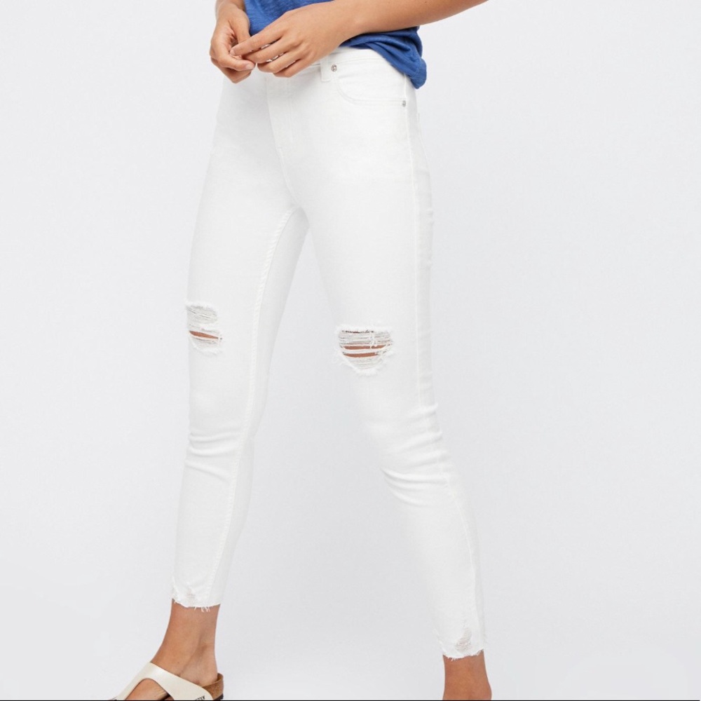 Free People White Shark Bite Jeans, only worn once